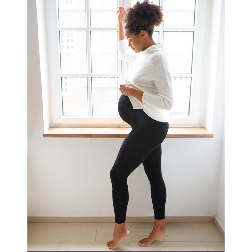NWT!! Black Bamboo Over-Bump Maternity Leggings